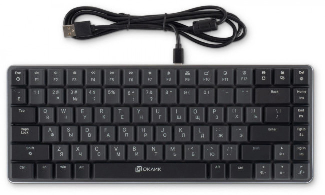 Клавиатура Oklick K615X механическая серый/серебристый USB slim Multimedia for gamer LED (1934413) Oklick 1934413 Клавиатура Oklick K615X механическая серый/серебристый USB slim Multimedia for gamer LED (1934413) Oklick 1934413