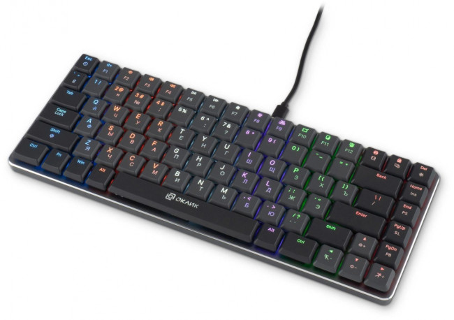 Клавиатура Oklick K615X механическая серый/серебристый USB slim Multimedia for gamer LED (1934413) Oklick 1934413 Клавиатура Oklick K615X механическая серый/серебристый USB slim Multimedia for gamer LED (1934413) Oklick 1934413