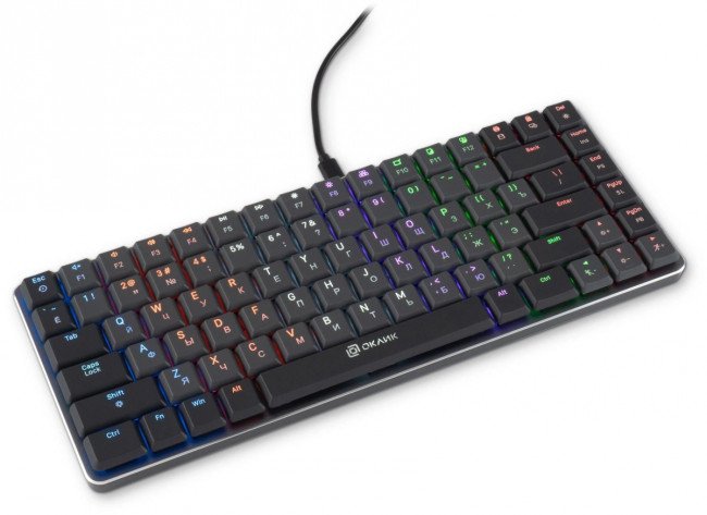 Клавиатура Oklick K615X механическая серый/серебристый USB slim Multimedia for gamer LED (1934413) Oklick 1934413 Клавиатура Oklick K615X механическая серый/серебристый USB slim Multimedia for gamer LED (1934413) Oklick 1934413