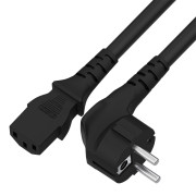 GCR Кабель питания 1.0m, Евровилка угловая - С13, 3*0,5mm, черный, GCR-54319 Greenconnect GCR-54319
