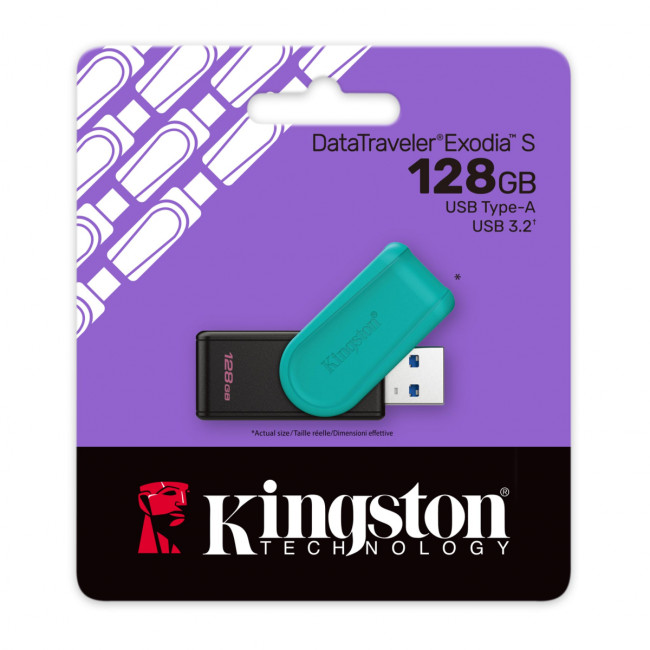 Флеш-накопитель 128GB USB 3.2 Gen 1 DataTraveler Exodia S (Black + Black) Kingston DTXS/128GB