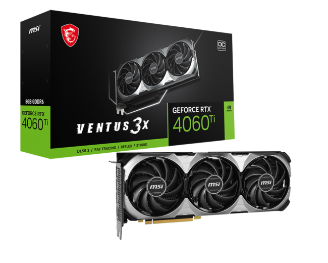 Видеокарта MSI GeForce RTX 4060 Ti 8G VENTUS 3X E1 OC Видеокарта MSI GeForce RTX 4060 Ti 8G VENTUS 3X E1 OC