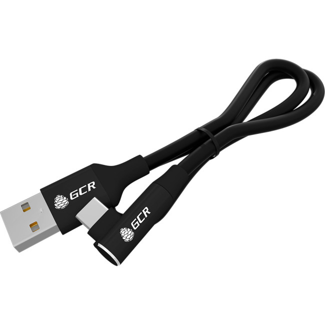 GCR Кабель PREMIUM 1.3m TypeC угловой, черный, AL case черный, 28/22 AWG Кабель Greenconnect 1.3 м (GCR-53434)
