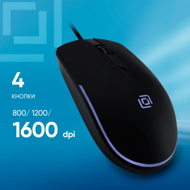 Мышь Oklick 100M черный оптическая 1600dpi USB для ноутбука 4but (1909417) Oklick 1909417 Мышь Oklick 100M черный оптическая 1600dpi USB для ноутбука 4but (1909417) Oklick 1909417