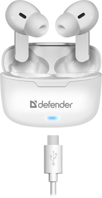 Defender Беспроводная гарнитура Twins 903 белый,TWS, Bluetooth Defender Twins 903