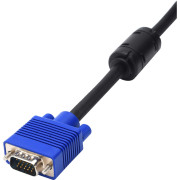 Кабель VGA 3 m (Full HD 1080p, 2 феррита, черно-синий, в пакете) ATcom AT5262
