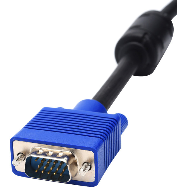 Кабель VGA 3 m (Full HD 1080p, 2 феррита, черно-синий, в пакете) ATcom AT5262 Кабель VGA 3 m (Full HD 1080p, 2 феррита, черно-синий, в пакете) ATcom AT5262