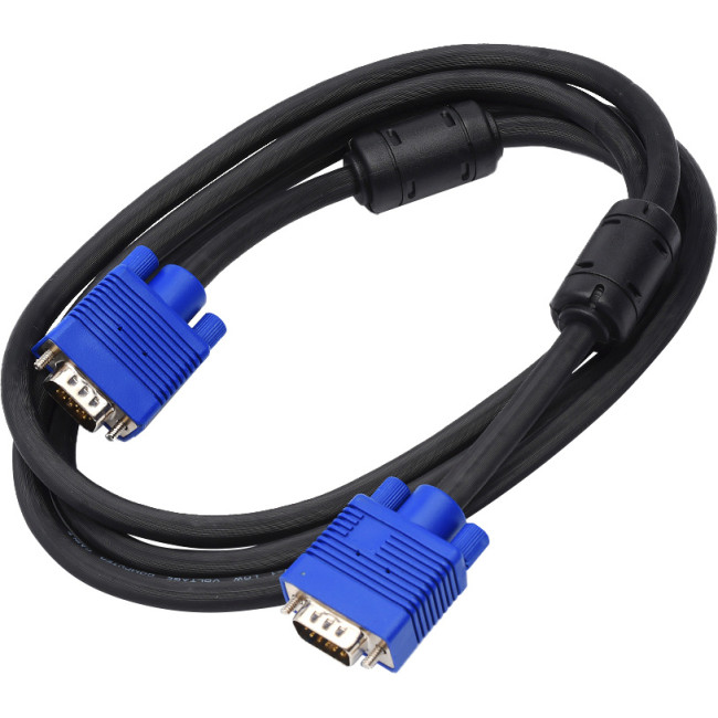 Кабель VGA 3 m (Full HD 1080p, 2 феррита, черно-синий, в пакете) ATcom AT5262 Кабель VGA 3 m (Full HD 1080p, 2 феррита, черно-синий, в пакете) ATcom AT5262
