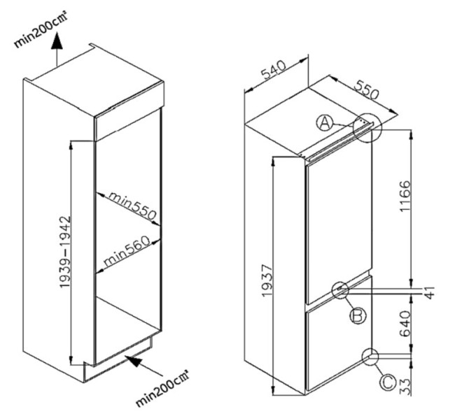 Встраиваемый холодильник MAUNFELD Maunfeld MBF19354NFWGR LUX Inverter