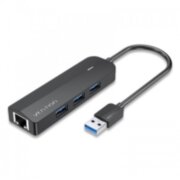 Сетевой адаптер Vention USB 3.0 M/Gigabit Ethernet RJ45 F+OTG хаб 3xUSB Черный - 0.15м. Vention CHNBB