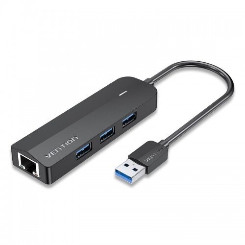 Сетевой адаптер Vention USB 3.0 M/Gigabit Ethernet RJ45 F+OTG хаб 3xUSB Черный - 0.15м. Vention CHNBB
