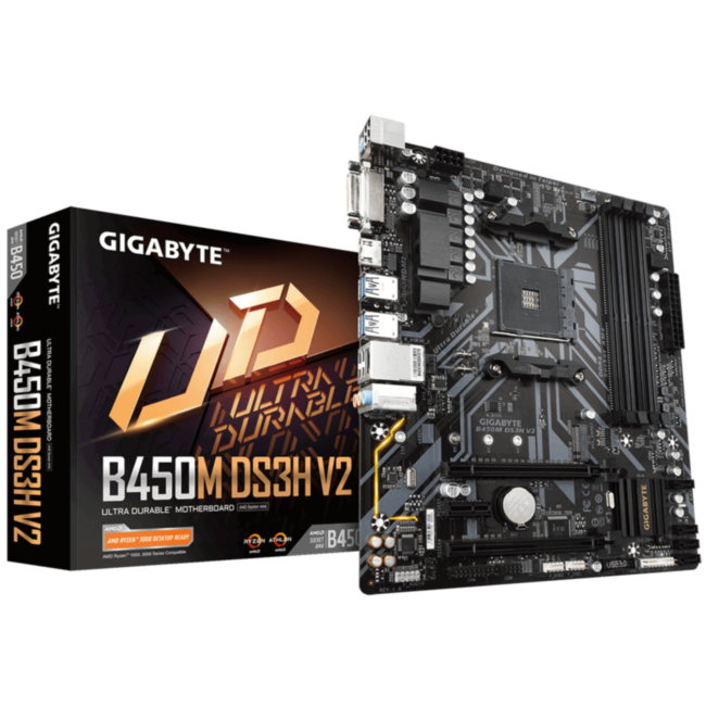 Материнская плата Gigabyte B450M DS3H V2 (rev. 1.0) Материнская плата Gigabyte B450M DS3H V2 (rev. 1.0)
