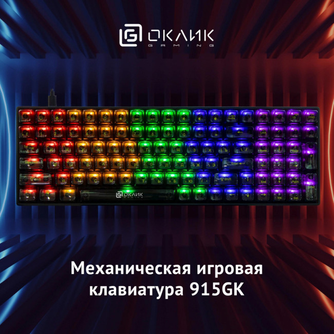 Клавиатура Oklick 915GK механическая черный USB for gamer (1790371) Oklick 1790371 Клавиатура Oklick 915GK механическая черный USB for gamer (1790371) Oklick 1790371