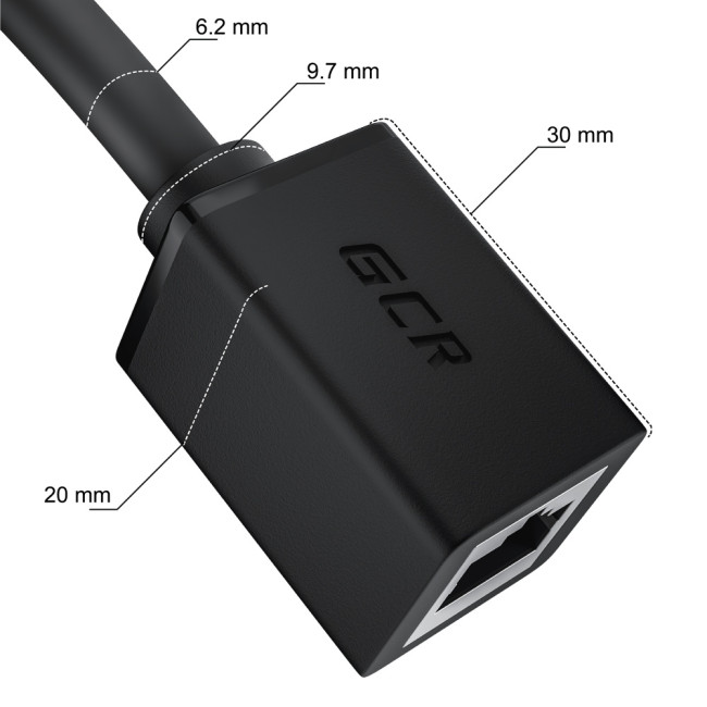 GCR Удлинитель патч-корда прямой 3.0m, UTP медь, кат.6, 24 AWG, ethernet high speed 10 Гбит/с, RJ45, GCR-52651 Greenconnect RJ45(m) - RJ45(f) Cat. 6 U/UTP LSZH 3м
