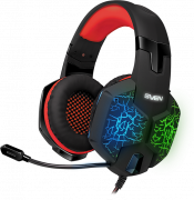 Игровые наушники с микрофоном SVEN AP-U988MV, черный-красный (USB, LED, 7.1) Sven AP-U988MV Игровые наушники с микрофоном SVEN AP-U988MV, черный-красный (USB, LED, 7.1) Sven AP-U988MV