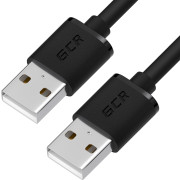 GCR Кабель 1.8m USB AM/AM, черный, 28/28 AWG, экран, армированный, морозостойкий Greenconnect GCR-UM5M-BB2S-1.8m
