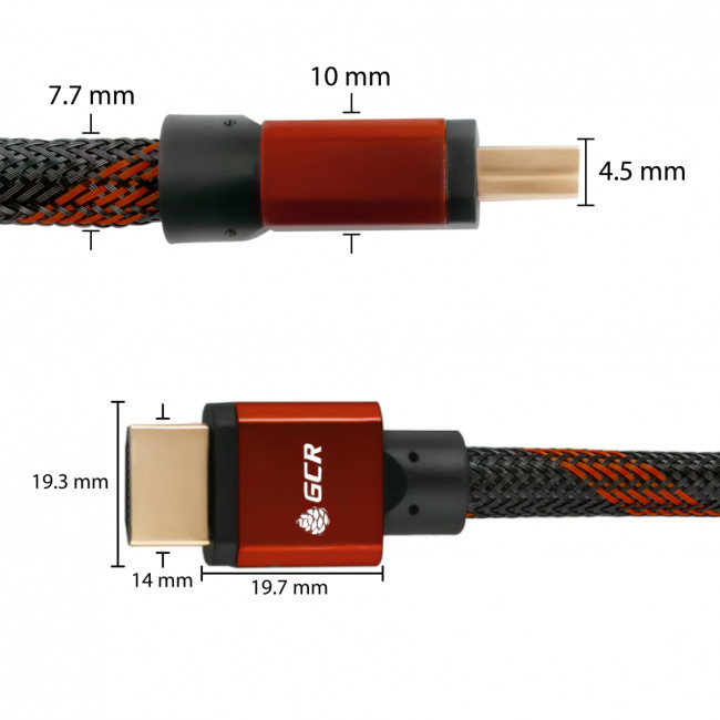 Greenconnect Кабель 0.5m HDMI версия 2.0, HDR 4:2:2, Ultra HD, 4K 60 fps 60Hz/5K*30Hz, 3D, AUDIO, 18.0 Гбит/с, 28/28 AWG, OD7.3mm, тройной экран, BICOLOR нейлон, AL корпус красный, GCR-51488 Greenconnect HDMI (m) - HDMI (m) 0.5м Greenconnect Кабель 0.5m HDMI версия 2.0, HDR 4:2:2, Ultra HD, 4K 60 fps 60Hz/5K*30Hz, 3D, AUDIO, 18.0 Гбит/с, 28/28 AWG, OD7.3mm, тройной экран, BICOLOR нейлон, AL корпус красный, GCR-51488 Greenconnect HDMI (m) - HDMI (m) 0.5м