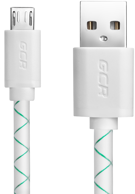 Greenconnect Кабель 2A 2.0m USB 2.0, AM/microB 5pin, бело-зеленый, белые коннекторы, 28/24 AWG, поддержка функции быстрой зарядки, морозостойкий Greenconnect  USB 2.0 Type-AM - microUSB 2.0 (m) 2м
