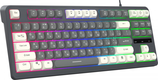 Клавиатура Oklick 711G серый/белый USB Multimedia for gamer LED (1790385) Oklick 1790385 Клавиатура Oklick 711G серый/белый USB Multimedia for gamer LED (1790385) Oklick 1790385