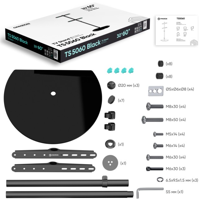 Cтойка ONKRON на 1 ТВ ONKRON TS5060 BLACK