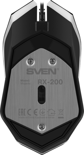 Мышь SVEN RX-200 чёрная (3+1кл. 800-1600DPI, блист, каб. 1,5м) Sven RX-200