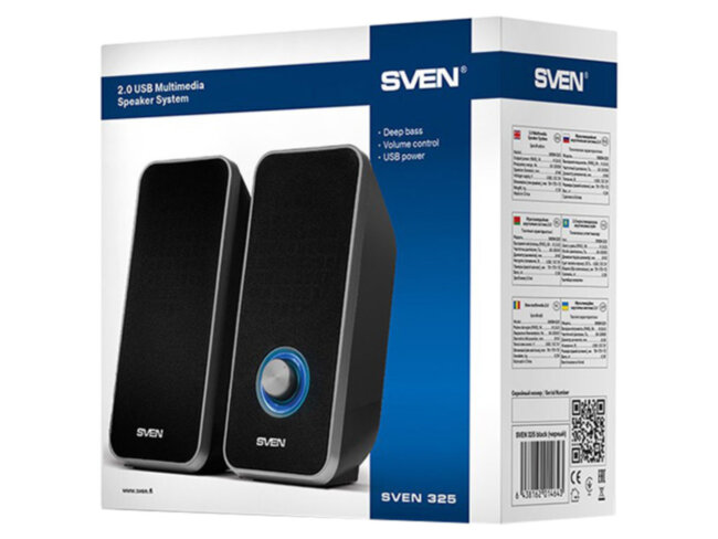 SVEN 325, чёрный, USB, акустическая система 2.0, мощность 2x3 Вт(RMS) SVEN 325