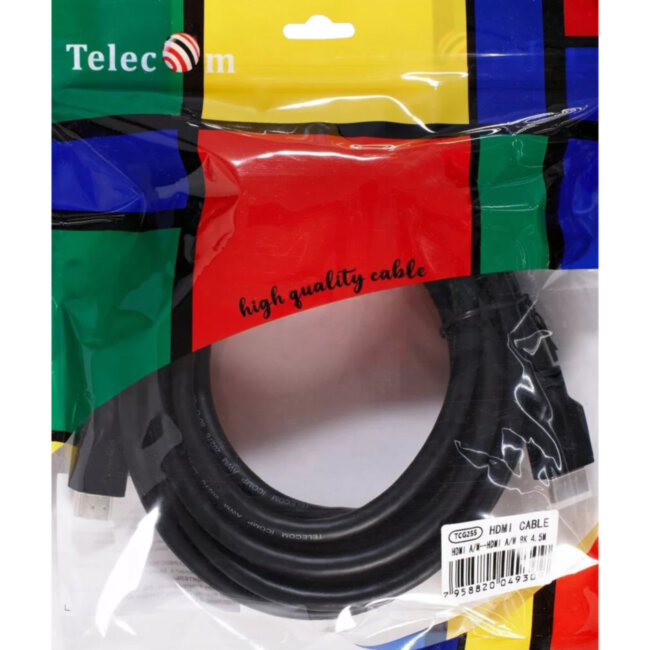 Кабель HDMI 19M/M,ver. 2.1, 8K@60 Hz 4.5m Telecom <TCG255-4.5M> VCOM TCG255-4.5M Кабель HDMI 19M/M,ver. 2.1, 8K@60 Hz 4.5m Telecom <TCG255-4.5M> VCOM TCG255-4.5M