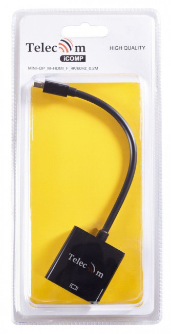 Кабель-переходник Mini DisplayPort (M) -> HDMI (F), 4K@60Hz, Telecom (TA6056) VCOM Mini DisplayPort (m) - HDMI (f)