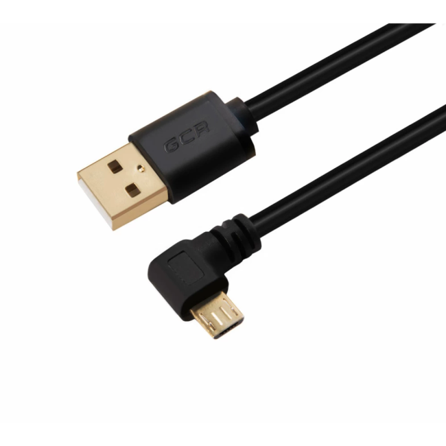 Greenconnect Кабель 0.15m USB 2.0, AM/microB 5pin угловой, черный, 28/28 AWG, экран, армированный, морозостойкий, GCR-UA8AMCB6-BB2S-0.15m Greenconnect USB 2.0 Type-AM - USB Micro-B 0.15м