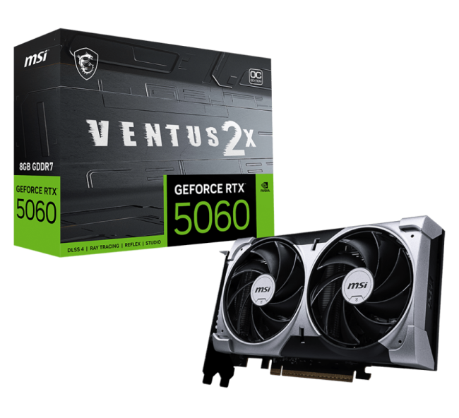 Видеокарта MSI GeForce RTX 5060 8G VENTUS 2X OC Видеокарта MSI GeForce RTX 5060 8G VENTUS 2X OC
