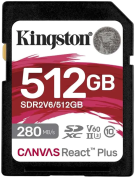 Карта памяти Kingston 512GB SDXC Canvas React Plus UHS-II 280R/100W U3 V60 Kingston SDR2V6/512GB Карта памяти Kingston 512GB SDXC Canvas React Plus UHS-II 280R/100W U3 V60 Kingston SDR2V6/512GB