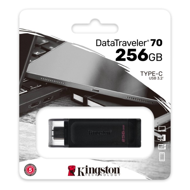 Флэш USB Kingston 256B USB-C 3.2 Gen 1 DataTraveler 70 Kingston DT70/256GB