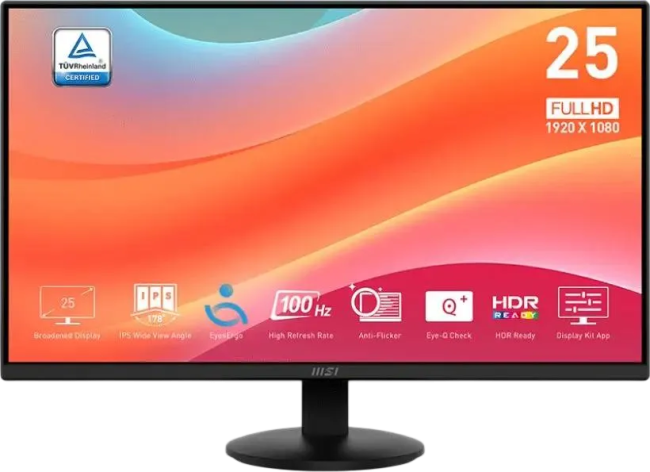 Монитор MSI PRO MP252L 24.5" 1920x1080, IPS, 100Hz, 4ms, 100M:1, 250cd, HDMI 1.4,DP 1.2, 1y, Black MSI PRO MP252L 24.5" Монитор MSI PRO MP252L 24.5" 1920x1080, IPS, 100Hz, 4ms, 100M:1, 250cd, HDMI 1.4,DP 1.2, 1y, Black MSI PRO MP252L 24.5"