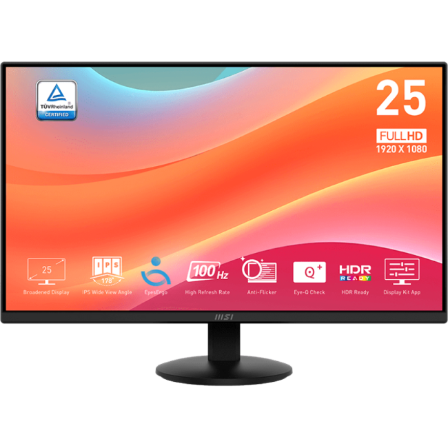 Монитор MSI PRO MP252L 24.5" 1920x1080, IPS, 100Hz, 4ms, 100M:1, 250cd, HDMI 1.4,DP 1.2, 1y, Black MSI PRO MP252L 24.5" Монитор MSI PRO MP252L 24.5" 1920x1080, IPS, 100Hz, 4ms, 100M:1, 250cd, HDMI 1.4,DP 1.2, 1y, Black MSI PRO MP252L 24.5"