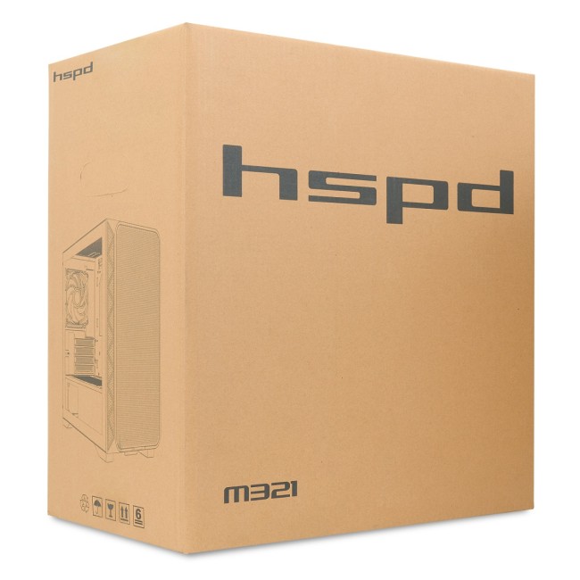 Корпус без блока питания HSPD M520-TGBK-ARGB