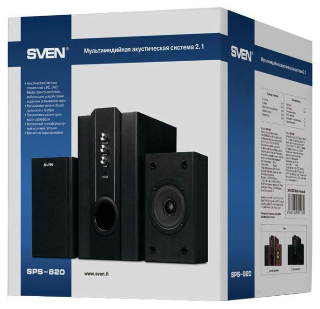 Колонки ( с сабвуфером)АС SPS-820 (38 Вт), чёрный SPS-820 Black Колонки ( с сабвуфером)АС SPS-820 (38 Вт), чёрный SPS-820 Black