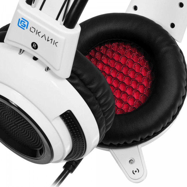 Наушники с микрофоном Oklick HS-G300 ARMAGEDDON белый/черный 2.2м мониторные оголовье (361558) Oklick 361558 Наушники с микрофоном Oklick HS-G300 ARMAGEDDON белый/черный 2.2м мониторные оголовье (361558) Oklick 361558