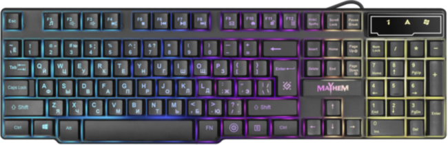 Defender Проводная игровая клавиатура Mayhem GK-360DL RU,RGB подсветка,19 Anti-Ghost Defender Mayhem GK-360DL