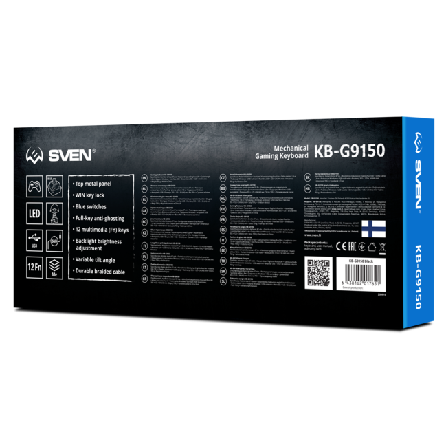 Механическая игровая клавиатура SVEN KB-G9150 (87кл., 12 Fn функций, подсветка) SVEN KB-G9150