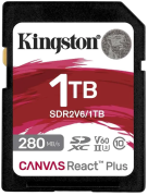Карта памяти Kingston 1TB SDXC Canvas React Plus UHS-II 280R/100W U3 V60 Kingston SDR2V6/1TB Карта памяти Kingston 1TB SDXC Canvas React Plus UHS-II 280R/100W U3 V60 Kingston SDR2V6/1TB