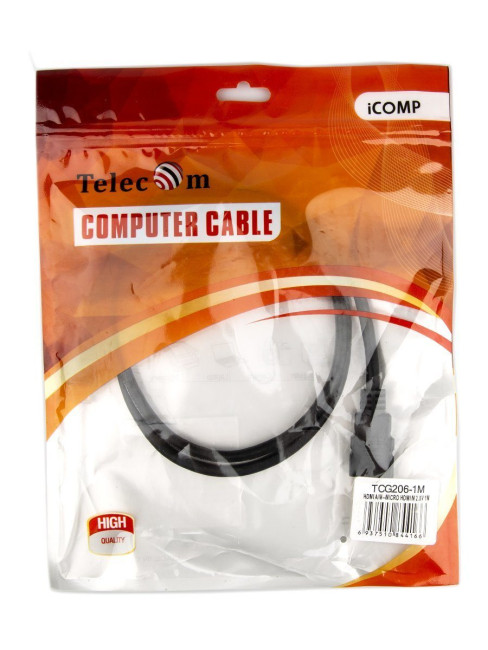 Кабель HDMI-19M --- MicroHDMI-19M ver 2.0+3D/Ethernet,1m Telecom <TCG206-1M> Telecom HDMI (m) - micro-HDMI (m) 1м Кабель HDMI-19M --- MicroHDMI-19M ver 2.0+3D/Ethernet,1m Telecom <TCG206-1M> Telecom HDMI (m) - micro-HDMI (m) 1м
