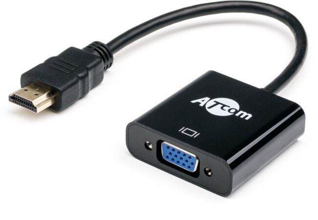 Переходник 0.1 m HDMI => Vga ATcom HDMI (m) - VGA (f) 0.1 м