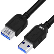 GCR Удлинитель 3.0m USB 3.0, AM/AF, черный, GCR-52702 Удлинитель Greenconnect 3 м (GCR-52702)