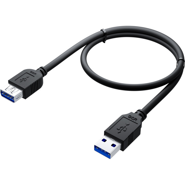 GCR Удлинитель 3.0m USB 3.0, AM/AF, черный, GCR-52702 Удлинитель Greenconnect 3 м (GCR-52702)