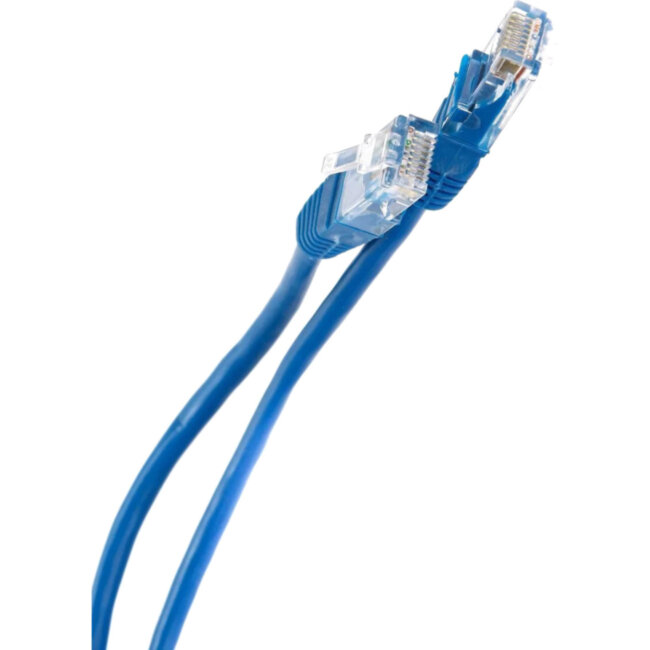 Патчкорд литой "Telecom" UTP кат.5е 15,0м синий VCOM NA102-L-15M