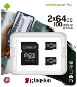 Карта памяти Kingston 64GB micro SDHC Canvas Plus 100R A1 C10 Two Pack + Single ADP Kingston SDCS2/64GB-2P1A Карта памяти Kingston 64GB micro SDHC Canvas Plus 100R A1 C10 Two Pack + Single ADP Kingston SDCS2/64GB-2P1A