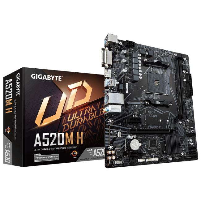 Материнская плата Gigabyte A520M H (rev. 1.0)
