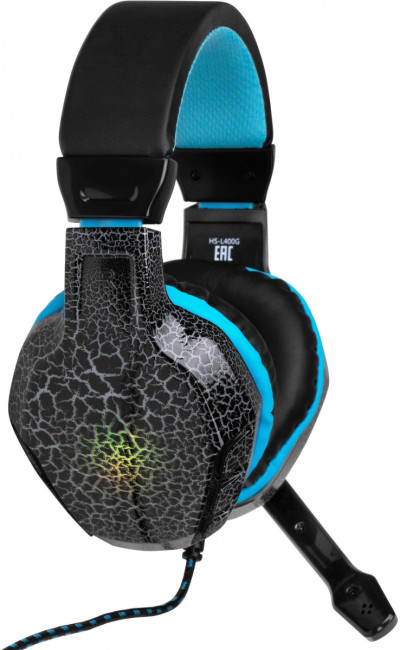 Наушники с микрофоном Oklick HS-L400G ZEUS черный/синий 2.2м мониторные оголовье (359480) Oklick 359480