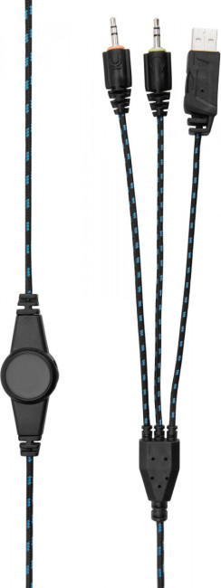 Наушники с микрофоном Oklick HS-L400G ZEUS черный/синий 2.2м мониторные оголовье (359480) Oklick 359480