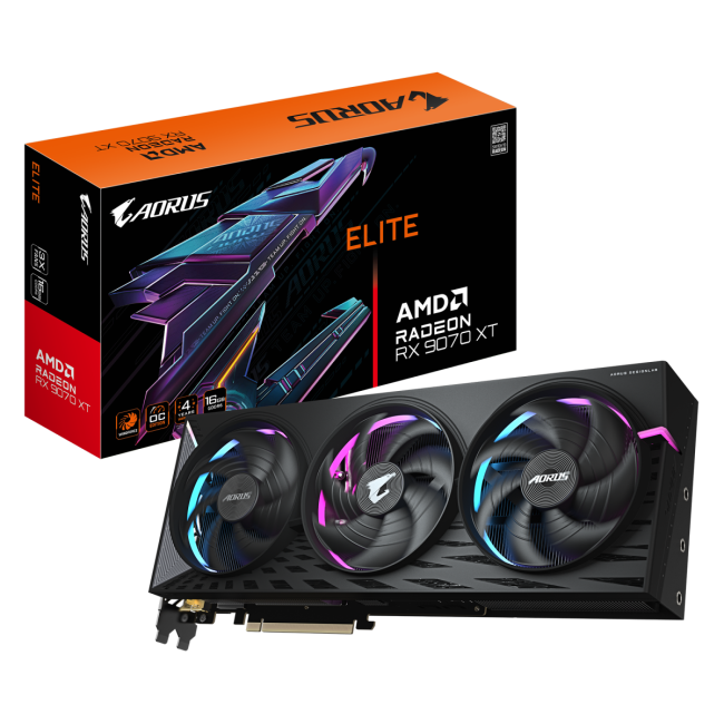 Видеокарта GIGABYTE GV-R9070XTAORUSE-16GD Видеокарта GIGABYTE GV-R9070XTAORUSE-16GD